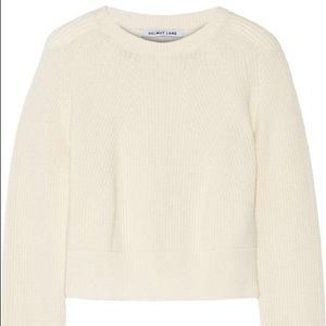 Helmet Lang cropped ribbed sweater (wool/cashmere)